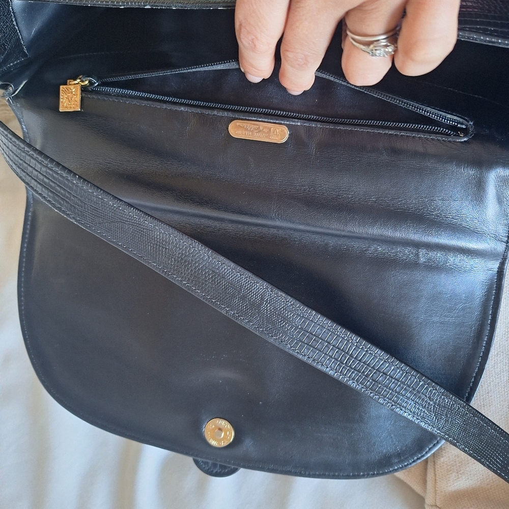 Anne Klein Black Textured Shoulder Bag - Picture 7 of 7